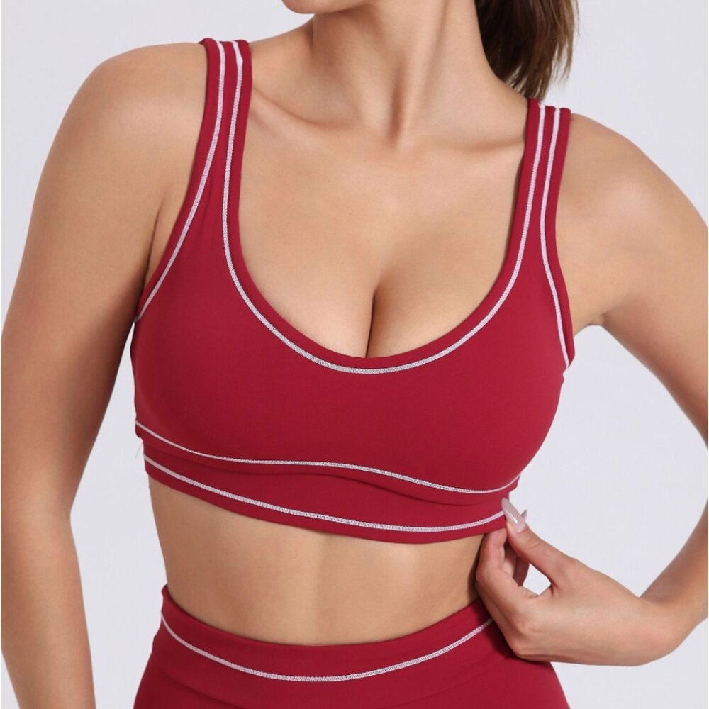 Soft Sculpt Yoga Top Built-In Bra Gym Pilates Crop Top Sports Bra